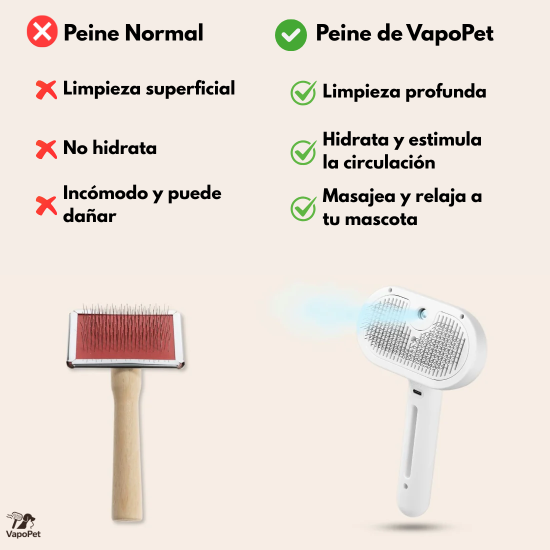 VapoPet™ - Cepillo Profesional para el cuidado de tus Mascotas
